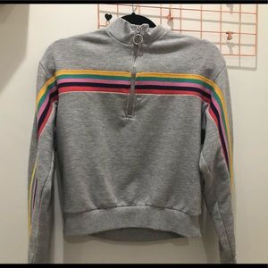 French Terry Striped Pullover